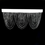 2 Pack Acrylic Crystal Beaded Curtain Valance with Polyester Rod Pocket, Triple Swag Diamond