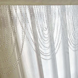 2 Pack Acrylic Crystal Beaded Curtain Valance with Polyester Rod Pocket, Triple Swag Diamond