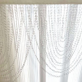 2 Pack Acrylic Crystal Beaded Curtain Valance with Polyester Rod Pocket, Triple Swag Diamond