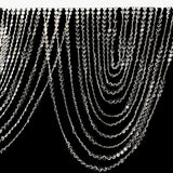 2 Pack Acrylic Crystal Beaded Curtain Valance with Polyester Rod Pocket, Triple Swag Diamond