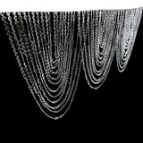 2 Pack Acrylic Crystal Beaded Curtain Valance with Polyester Rod Pocket, Triple Swag Diamond