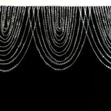 2 Pack Acrylic Crystal Beaded Curtain Valance with Polyester Rod Pocket, Triple Swag Diamond