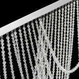 Crystal bead curtain strands for elegant decor and privacy enhancement.