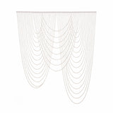 Elegant cascading beaded curtain in white, perfect for decoration or partitioning
