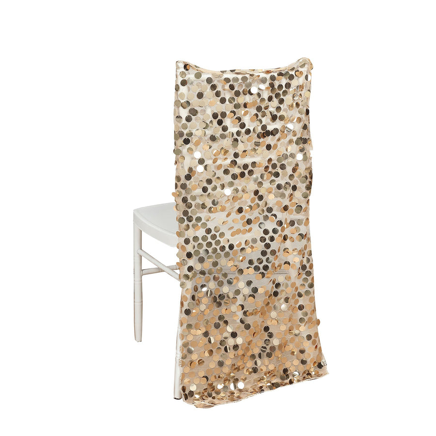 Champagne Big Payette Sequin Chiavari Chair Slipcover