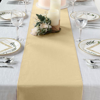 Elevate Your Event with the Champagne Polyester Table Runner