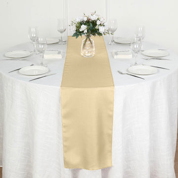 12"x108" Champagne Polyester Table Runner