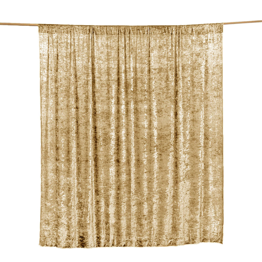 8ft Champagne Premium Velvet Backdrop Stand Curtain Panel, Drape