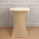 Champagne Premium Smooth Velvet Spandex Fit Cocktail Tablecloth With Foot Pockets