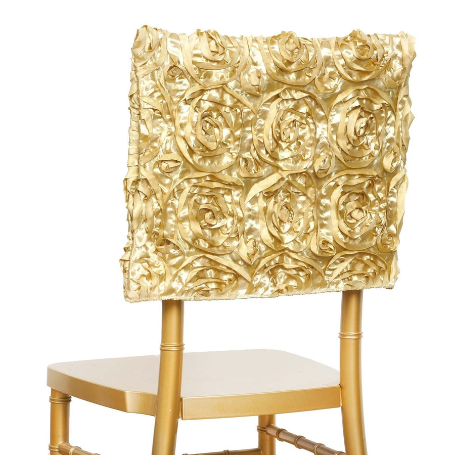 Gold rose-patterned chair with a sleek design and golden finish. #whtbkgd