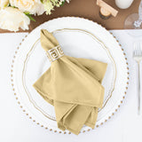 5 Pack | Champagne Seamless Cloth Dinner Napkins, Wrinkle Resistant Linen | 17inchx17inch