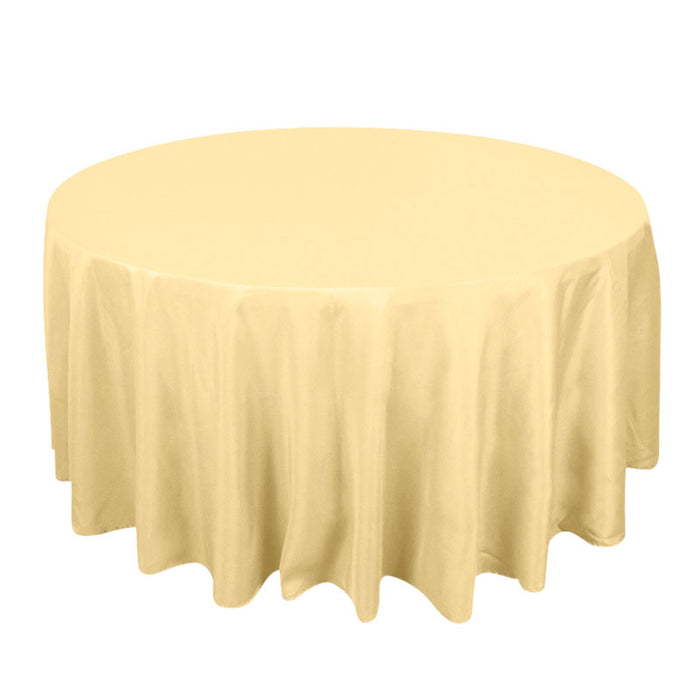 120inch Champagne 200 GSM Seamless Premium Polyester Round Tablecloth