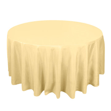 120" Champagne Seamless Premium Polyester Round Tablecloth - 220GSM