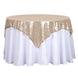 54 inch x 54 inch Champagne Premium Sequin Square Tablecloth