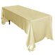 60Inchx126Inch Champagne Satin Rectangular Tablecloth