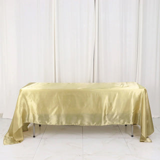 Elevate Your Event Decor with the Champagne Satin Tablecloth