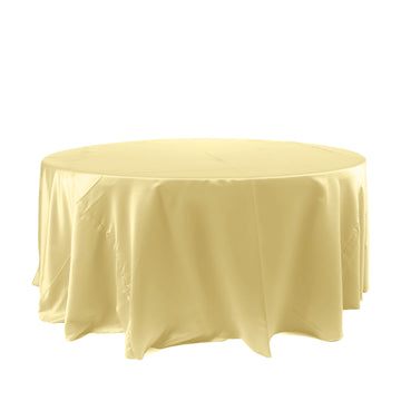 120" Champagne Seamless Satin Round Tablecloth