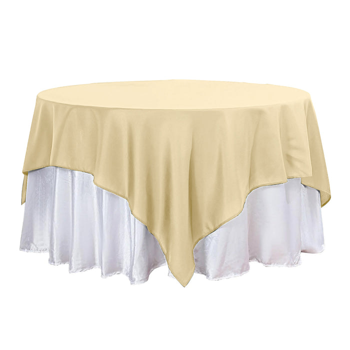 90inch Champagne Seamless Square Polyester Table Overlay