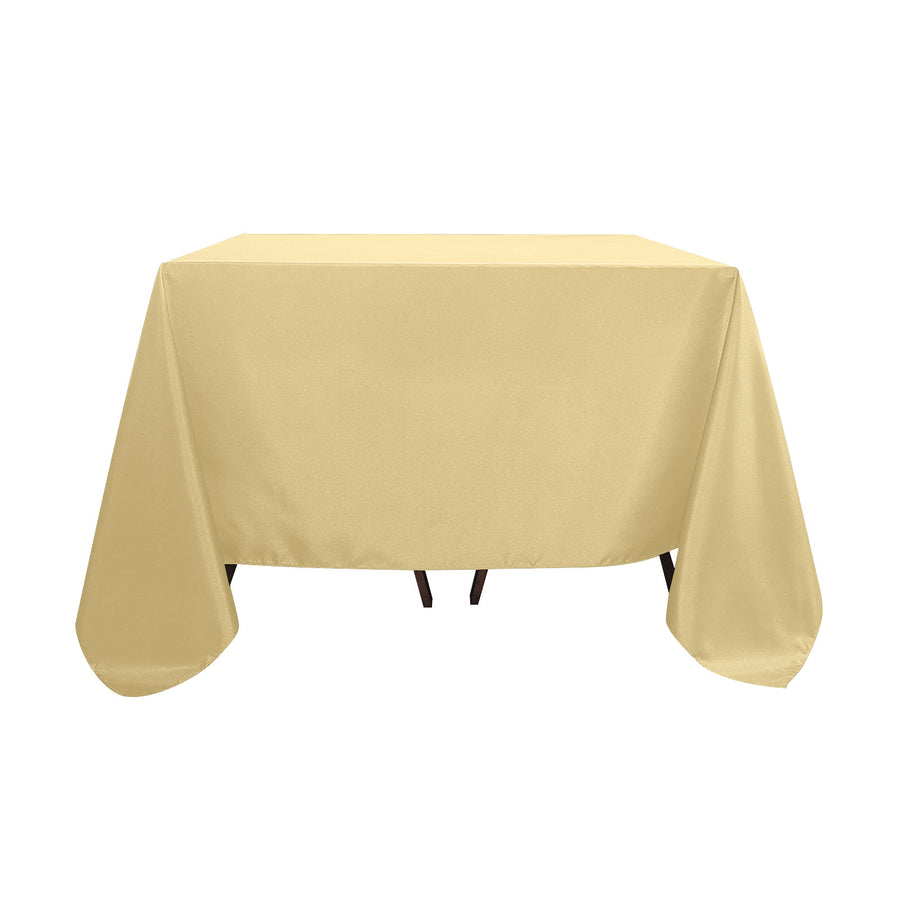 Champagne Polyester Square Tablecloth 90x90 Inch