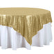 72"x72" Grand Duchess Sequin Table Overlays - Champagne