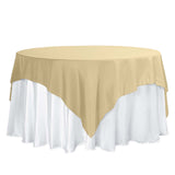 70inch Champagne Square Polyester Table Overlay