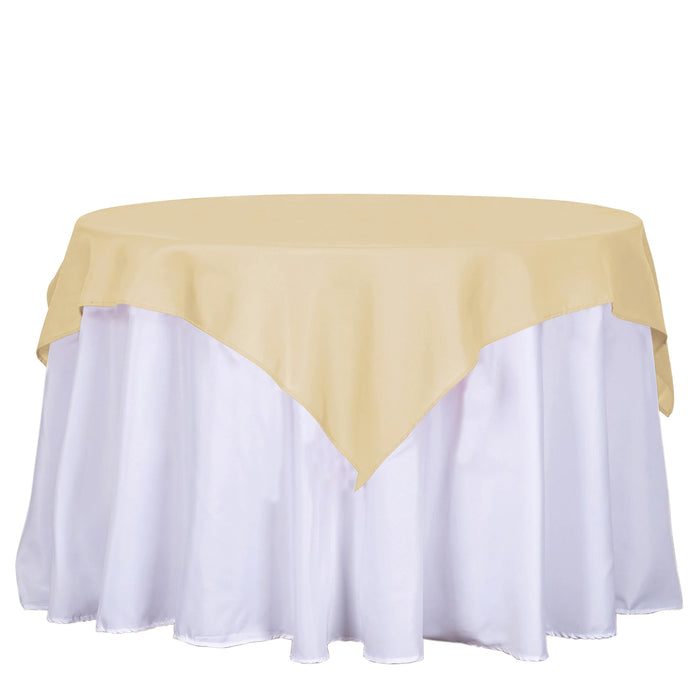 54 inch Champagne Square Polyester Table Overlay