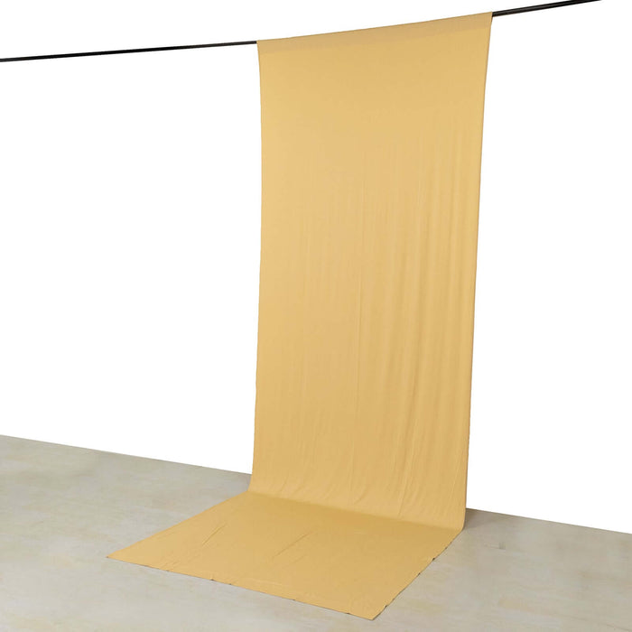 Champagne 4-Way Stretch Spandex Photography Backdrop Curtain with Rod Pockets, Drapery Panel