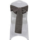 5 Pack | Charcoal Gray Linen Chair Sashes, Slubby Textured Wrinkle Resistant Sashes