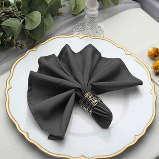Elevate Your Table Settings with Charcoal Gray Seamless Cloth Dinner Napkins