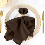 5 Pack | Chocolate Seamless Cloth Dinner Napkins, Reusable Linen | 20inchx20inch