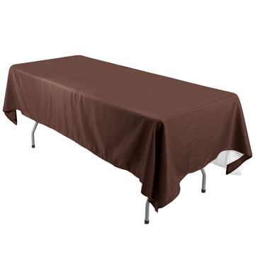 60"x126" Chocolate Seamless Polyester Rectangular Tablecloth