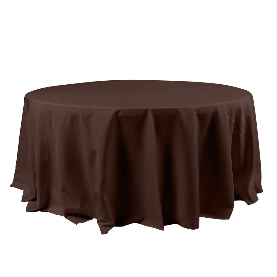 120 inch Chocolate Polyester Round Tablecloth |