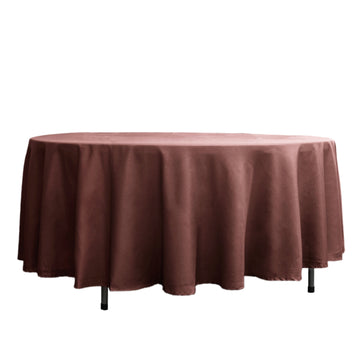 108" Chocolate Seamless Polyester Round Tablecloth