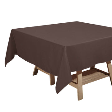 70"x70" Chocolate Square Seamless Polyester Tablecloth