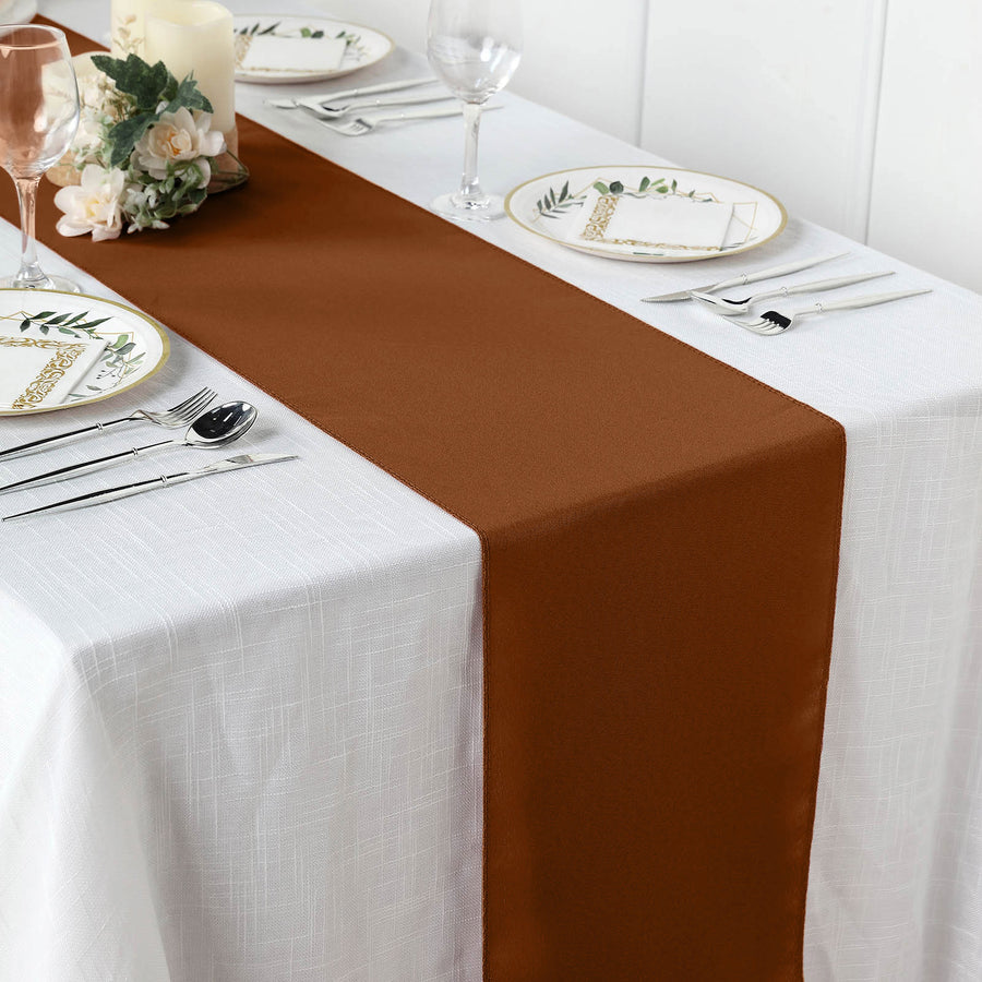 12inch x 108inch Cinnamon Brown Polyester Table Runner