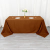 90x132inch Cinnamon Brown Seamless Polyester Rectangular Tablecloth