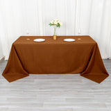 90x132inch Cinnamon Brown Seamless Polyester Rectangular Tablecloth