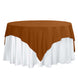 70x70inch Cinnamon Brown Seamless Polyester Square Table Overlay