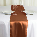 12"x108" Cinnamon Brown Seamless Smooth Satin Table Runner