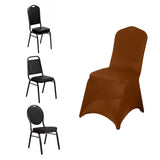 Cinnamon Brown Spandex Stretch Fitted Banquet Slip On Chair Cover 160 GSM