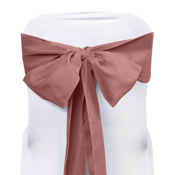 5 Pack Cinnamon Rose Polyester Chair Sashes - 6"x108"