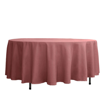 108" Cinnamon Rose Seamless Polyester Round Tablecloth