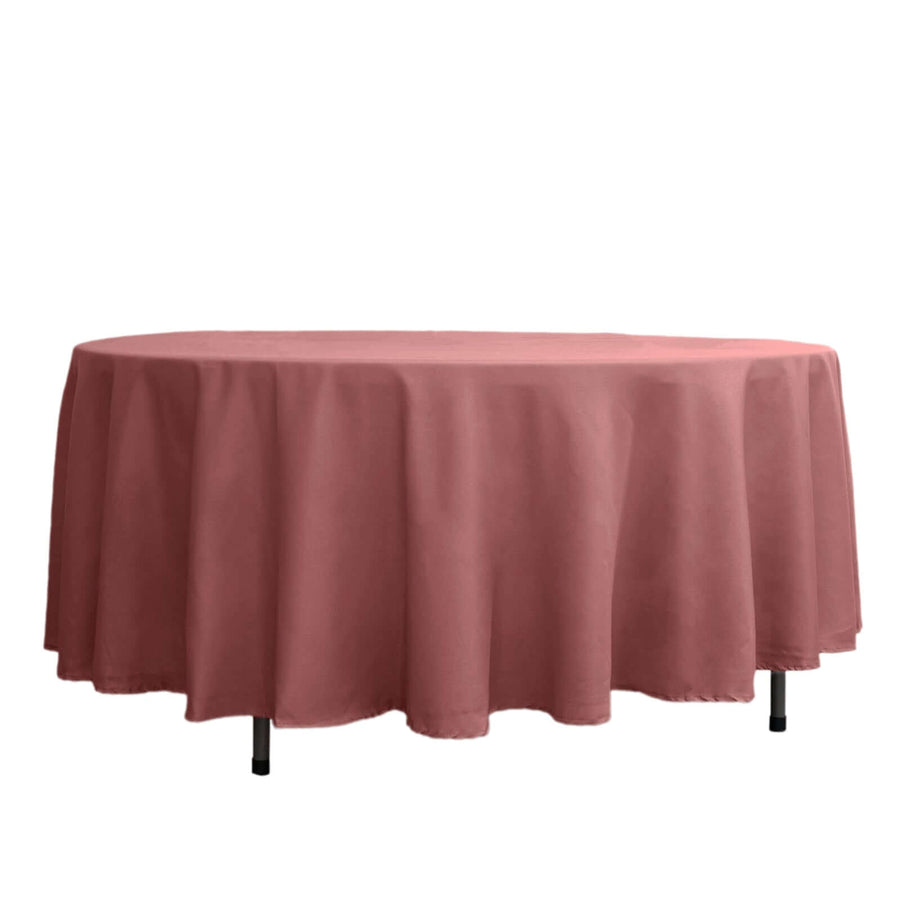 108inch Cinnamon Rose Polyester Round Tablecloth