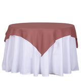 54inch Cinnamon Rose Polyester Square Table Overlay
