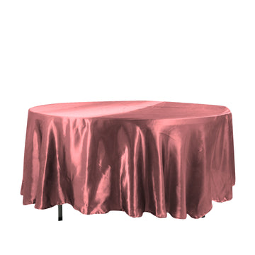 108" Cinnamon Rose Seamless Satin Round Tablecloth