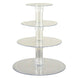 4-Tier Clear Round Acrylic Cupcake Tower Stand, Heavy Duty Cake Stand Dessert Display#whtbkgd