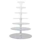 7-Tier Clear Round Acrylic Cupcake Tower Stand, Heavy Duty Cake Stand Dessert#whtbkgd