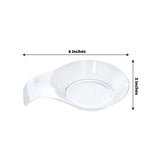24 Pack | 3inch Clear Round Plastic Dessert Plates with Handle, Disposable Dipping Bowls