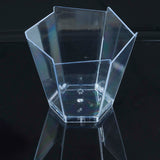 12 Pack | 3oz Clear Wavy Hexagon Plastic Dessert Cups, Disposable Snack Cups