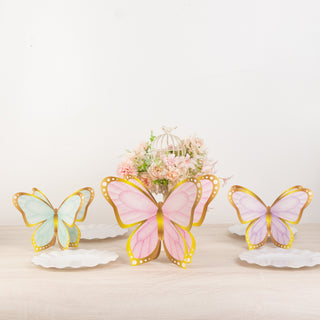 <h3 style="margin-left:0px;"><strong>Pastel 3D Butterfly Table Centerpieces with Gold Foil for Enchanting Event Décor</strong>